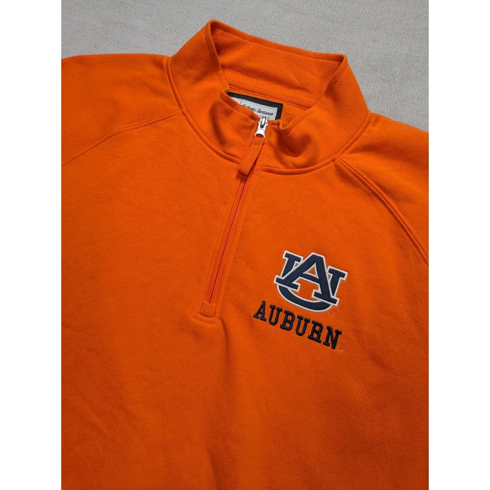 Auburn Tigers Pullover Mens 2XL XXL Orange Colosseum Sweatshirt Zip New Fleece - Picture 2 of 12